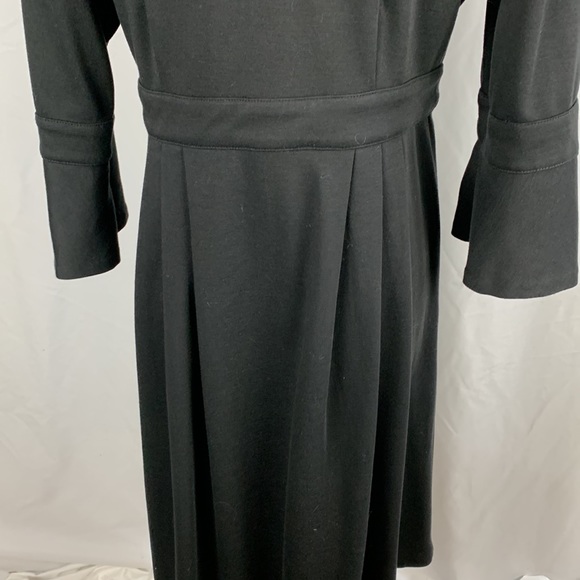 Chadwicks 3/4 Sleeve Pleated Black Shirt Dress - Picture 7 of 9
